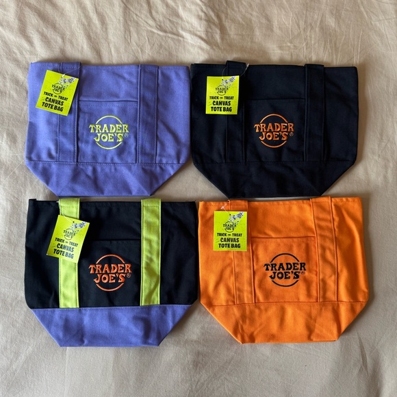 Trader Joe's Mini Trick-or-Treat Canvas Tote Bags (Set of 4) - Picture 2 of 6